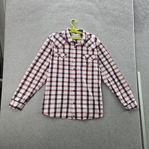 Cody James Men Button Up Shirt 2XL Red Plaid Sawtooth Pocket Western Long Sleeve